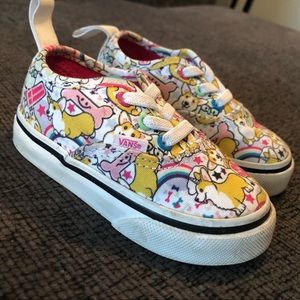 Vans Rainbow Multicolored ‘Uni Corgi’ Canvas Toddler Skate Shoes (Size 5)